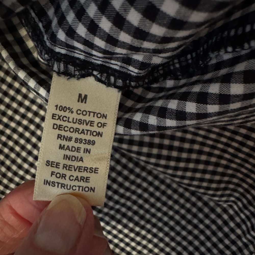 Studio West Apparel Embroidered Gingham Top – Size M - Picture 6 of 10